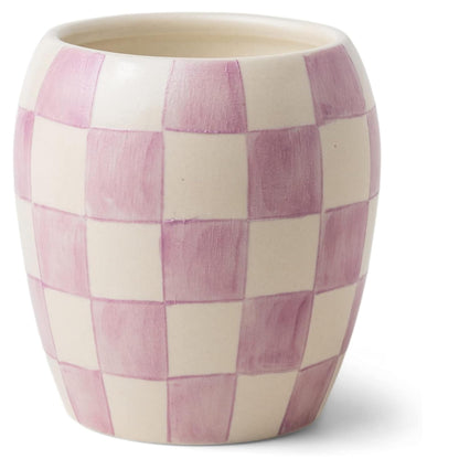 Paddywax Checkmate Hand Painted Scented Candle in Reusable Porcelain Jar, Clean-Burn Soy Candle with Approx. 55 Hour Burn Time, Decorative Gift Candles for Home, Lavender Mimosa, 11 oz