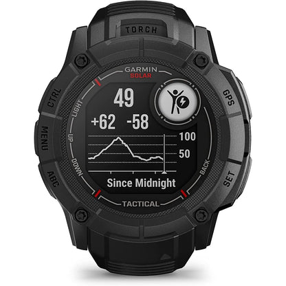 Garmin Instinct 2X Solar Tactical Edition, Solar Charging, Rugged GPS Smartwatch, Built-in Flashlight, Ballistics Calculator, Black 010-02805-13 Bundle with Deco Essentials Charging Dock Kit