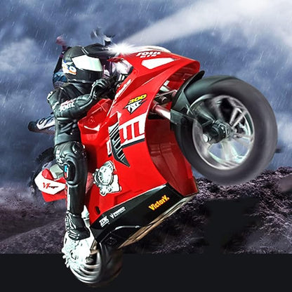 Remote Control Motorcycle High Speed Self Balancing Single Wheel Stunt RC 1/6 Scale 360 Rotating LED Flashlight Toy Best Xmas Gift for Boys &amp Girls Blue