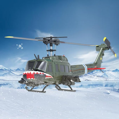 RC ERA C032 RC Helicopter 1/48 Scale 2.4G 6CH UH-1 Huey Flybarless RC Helicopter 6-Axis Gyroscope Stabilization with Altitude Hold &amp 3D Inverted Flight for Adults Enthusiasts 2 Battery