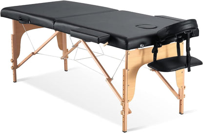 BestMassage Massage Bed Portable Massage Table 24 inch Wide Lash Bed Height Adjustable 3 Folding Spa Table with Non-Woven Bag for Spa Footmassage Facial CareSpa Tattoo
