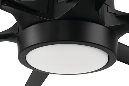 Craftmade Prost 144 in. Flat Black Finish Downrod Only (Flat Ceiling only) Indoor/Outdoor Wi-Fi Enabled Smart Ceiling Fan with Optional Integrated LED Light Kit and Remote/Wall Control Included