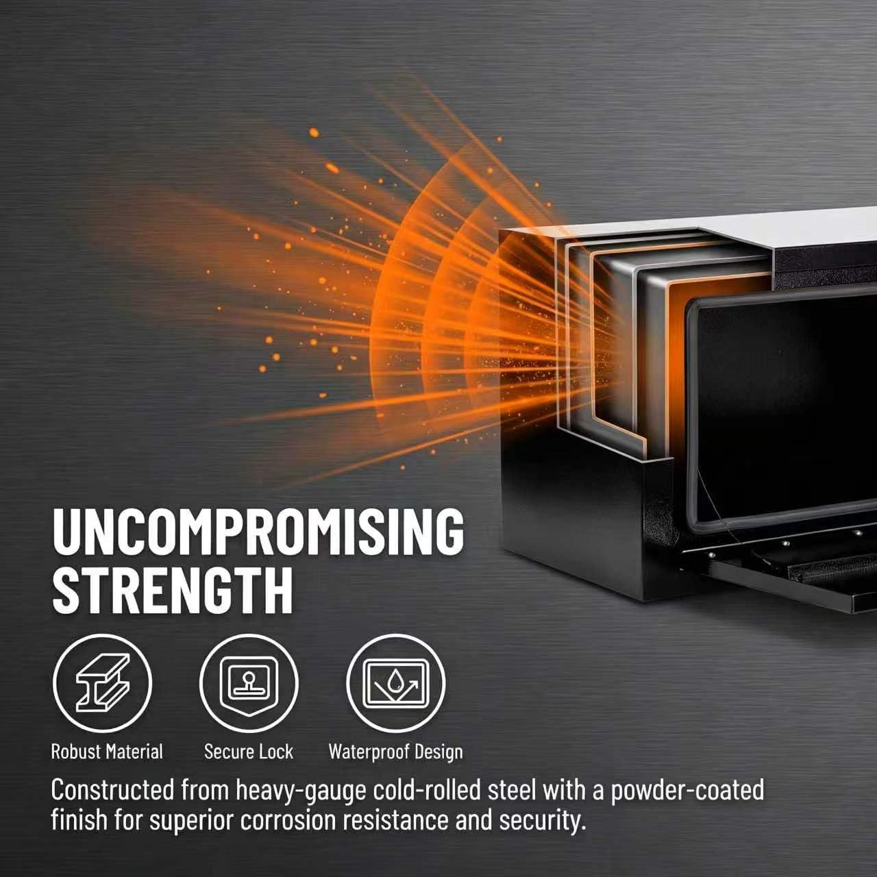 YRCHOFQU 30×12×14 Underbody Truck Tool Box, Heavy Duty Steel Underbody Toolbox with T-Handle Lock & Weatherproof Seal, Lockable Truck Trailer Tool Box for Pickup, Flatbed, RV, Van, Utility Vehicles