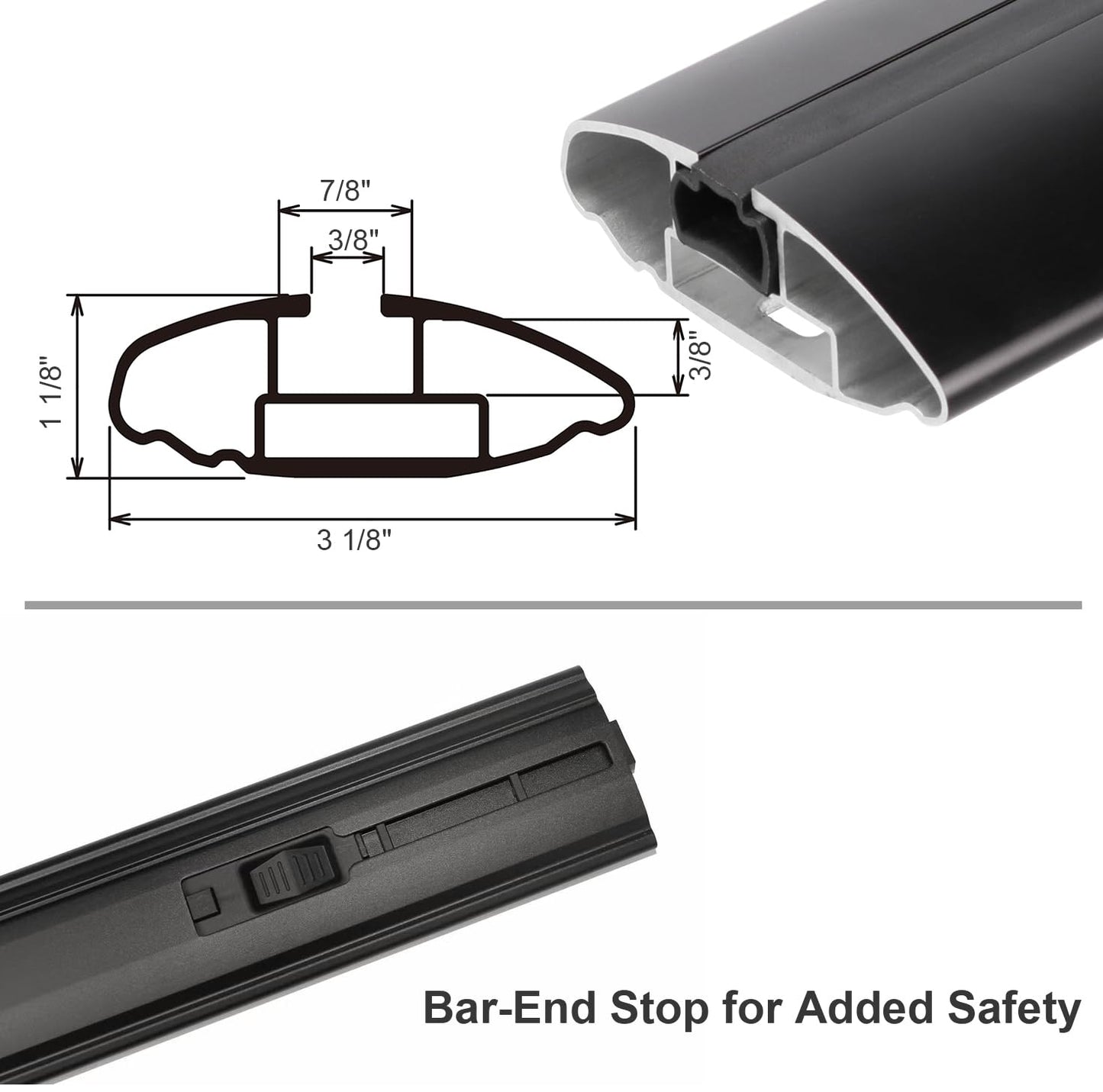 INNO XB138 Aero Reduced Noise Base Bars - 54-Inch (1 Bar) (Glass Blasted Black)