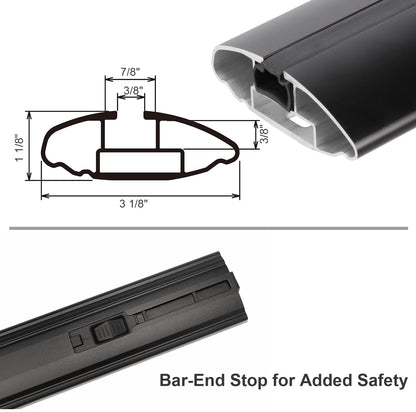 INNO XB138 Aero Reduced Noise Base Bars - 54-Inch (1 Bar) (Glass Blasted Black)