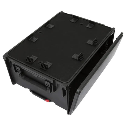 SKB Studio Flyer Rack Case 4U - Durable Mobile Studio Solution with Injection Molded Shell, TSA Locks, and Wheels for Musicians, DJs, and Producers - Securely Transport and Protect Your Gear