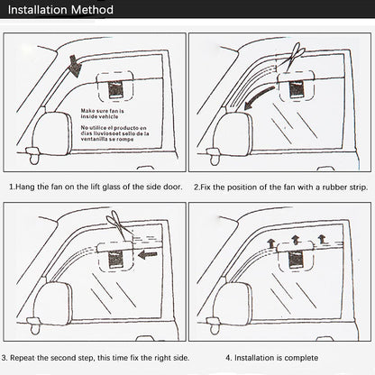 CYDZSW Car Solar Powered Window Exhaust Fan, Air Purifier, Solar Power Air Vent Radiator Fan for Backseat or Frontseat, Vehicle Ventilation Fan (White)