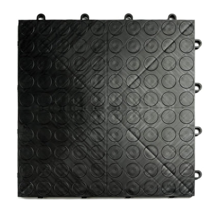 Big Floors GarageDeck Garage Floor Tiles, Interlocking Garage Flooring, Coin Pattern Non-Slip Heavy-Duty Copolymer Modular Tile (Black, 48 Pack of 12 x 12" Tiles, 48 Sq Ft)