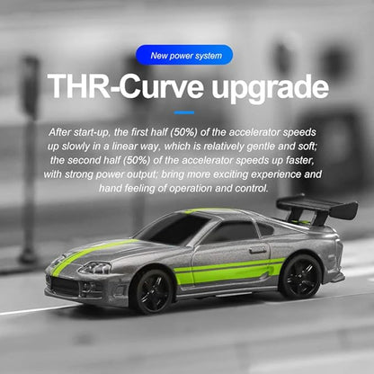 1:76 Turbo Racing Scale RC Sport Car Table Racing Remote Control Mini Model Car Full Proportional RTR Kit Toys (C73grey)