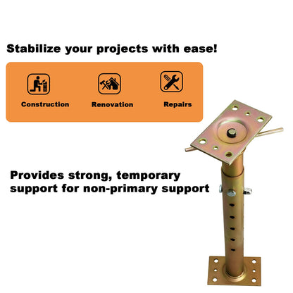 ZANURA 19.7"-35.8" Adjustable House Floor Wall Jack Post Pole Rod Fit for Leveling Lifting Framing Basement Crawlspace Beam Roof, 4 Pack
