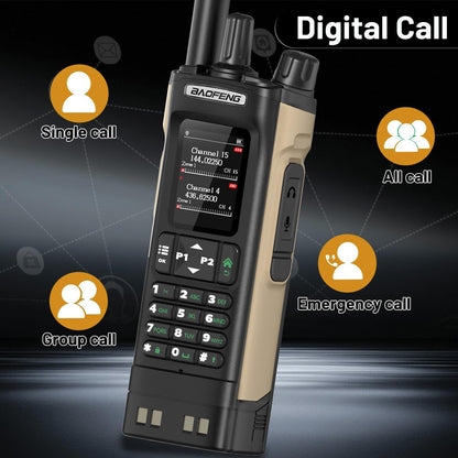 BAOFENG DM32 DMR Radio Ham Radio Handheld 10W Long Range Rechargeable Two Way Radio Walkie Talkies GPS DM-32UV Digital NOAA Weather Radio with Programming Cable for Hunting Survival Gear,2Pack