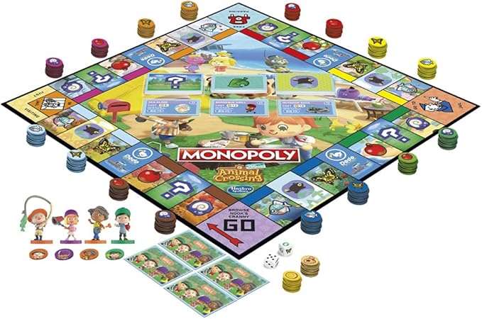 Monopoly Animal Crossing New Horizons Edition Board Game for Kids Ages 8 and Up Fun Game to Play for 2-4 Players Multicolor
