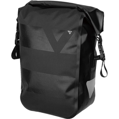 Topeak Pannier DryBag 20L – Waterproof Bike Bag with Roll-Top Closure, Handle Lock Mounting System, Shoulder Strap & Reflective Print for Touring and Commuting
