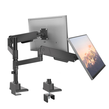 monTEK Dual Monitor Mount Tall Monitor arms for 2 Monitors for 17 to 35 Inch Curved Screen Holds 35 Lbs Adjustable Heavy Duty Monitor Desk Mount Cable Management, VESA 75/100mm
