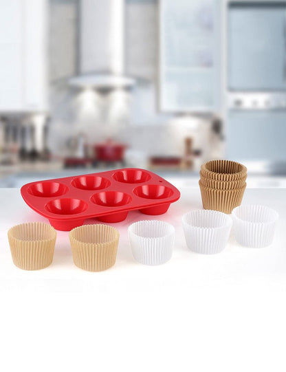 Gifbera Jumbo Cupcake Liners Greaseproof Paper 200 Count - Food Grade Odorless Muffin Baking Cups Cupcake Wrappers for Wedding Birthday, Natural