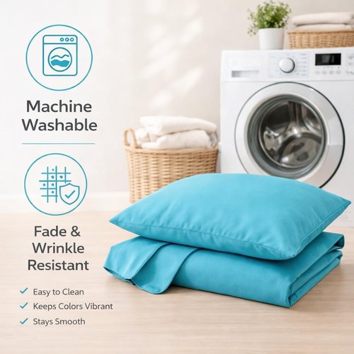 Evolive Ultra Soft Microfiber Pillowcases - Standard Size 20"x30" Pair Set with Envelope Closure | Ocean Color