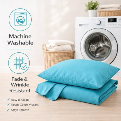 Evolive Ultra Soft Microfiber Pillowcases - Standard Size 20"x30" Pair Set with Envelope Closure | Ocean Color