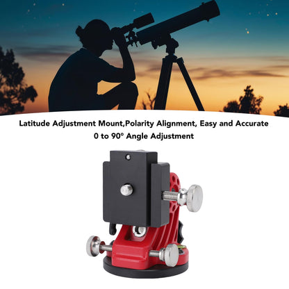 fosa Latitude Adjustment Base for Adults Astronomy, Telescope Tripod 3/8 Inch 0-90 Degree Adjustable Equatorial Mount, Equatorial Wedge Telescope Mount Latitude Base (Black Red)