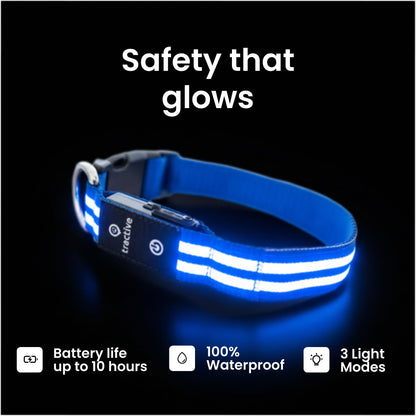 Tractive Smart Dog GPS Collar | Live Pet Tracker with Virtual Fence | Vital Signs Monitoring of Heart & Respiratory Rate | Bark Monitoring | LED Dog Collar (Blue, Medium)