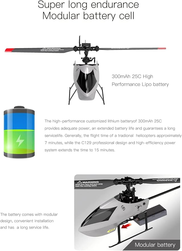 GoolRC C129 V2 RC Helicopter 4 Channel Remote Control Helicopter with 6-Axis Gyro 2.4Ghz RC Aircraft with 3D Flips Altitude Hold One Key Take Off/Landing for Adults and Beginners
