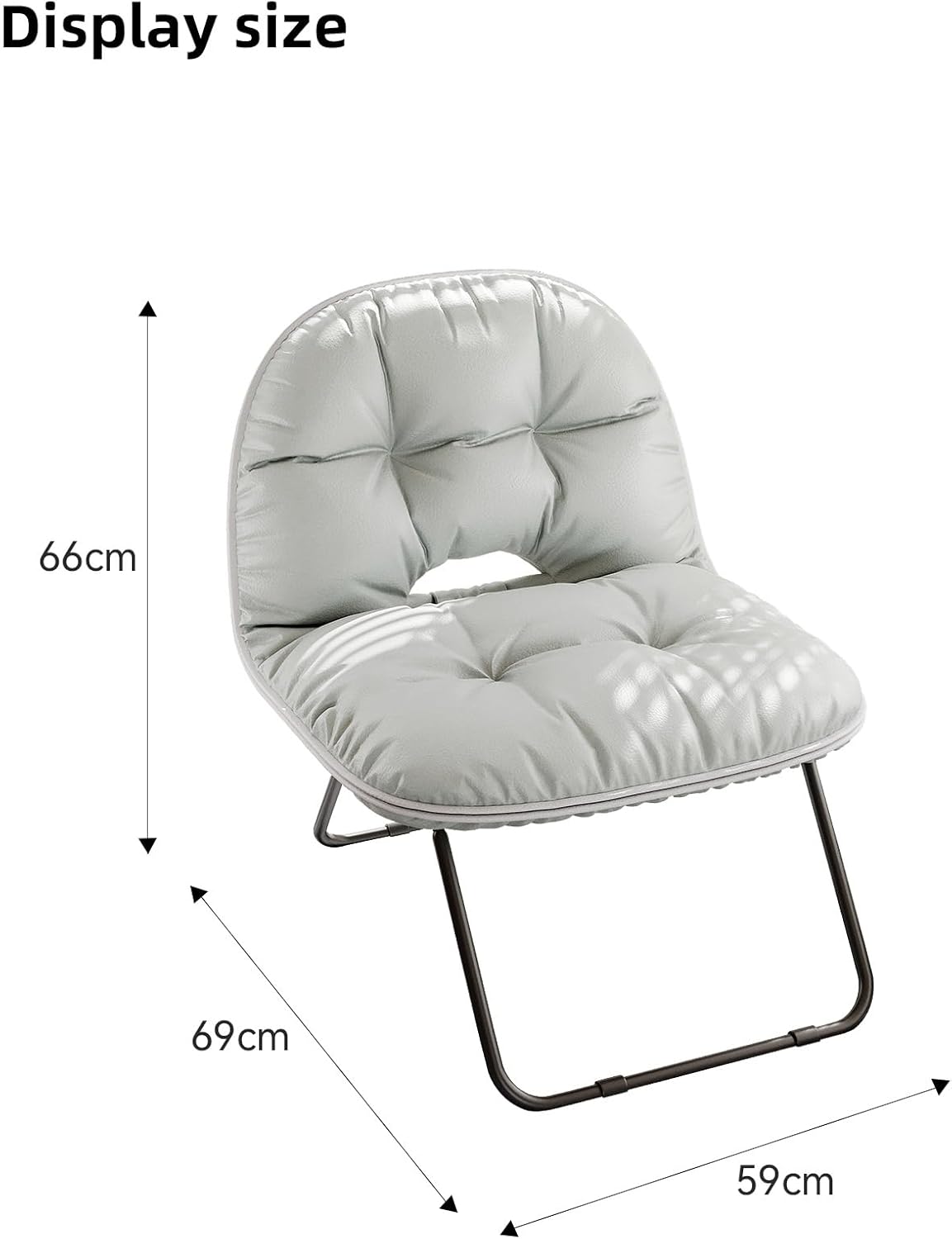 UNM Super Soft Leather Folding Chair - Portable Camping Chair with Heavy-Duty Support | Lightweight & Versatile for Travel, Picnic, Hiking, Fishing, Patio - White