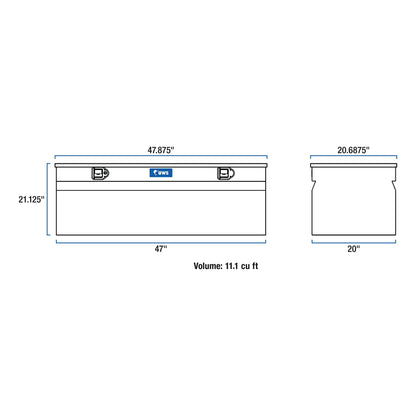 UWS EC20261 48-Inch Heavy-Wall Aluminum Cargo Carrier Box, RigidCore Lid,Silver