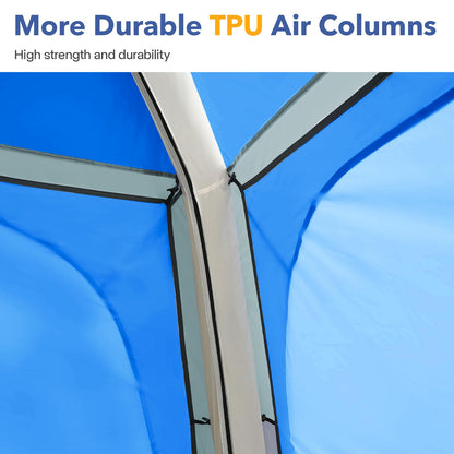 Instant Setup Inflatable Air Shelter 10x10ft Canopy Tent for Camping, with 4 Removable Side Panels for 6-8 Person – Ideal for Garden, Beach, Park, and Outdoor Events, Blue