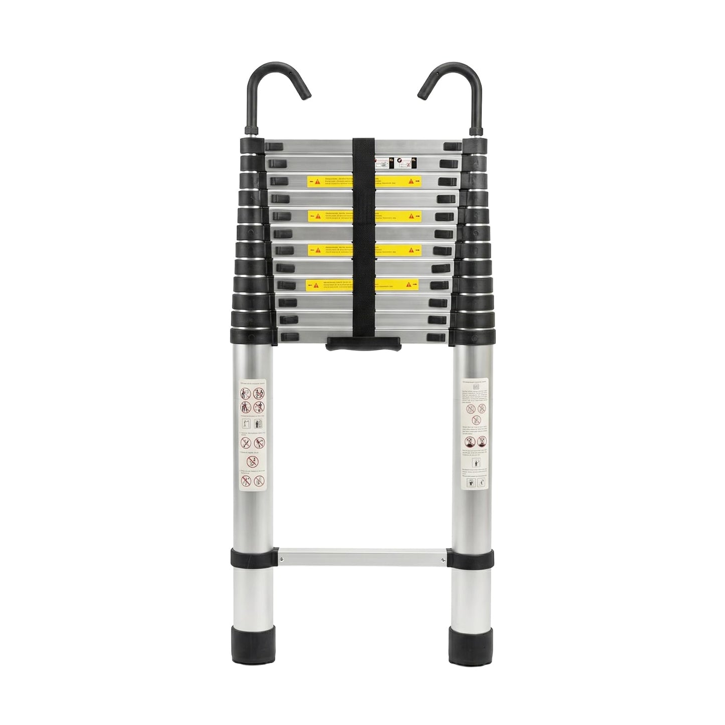 IKAYVOTO Telescoping Ladder 16.5 FT | Aluminum Lightweight Extension Ladder with Stable Hooks | Heavy Duty 330lbs Max Capacity Multi-Purpose Telescopic Collapsible Ladder for Home, RV or Outdoor Work
