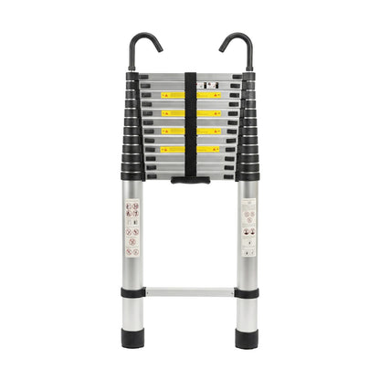 IKAYVOTO Telescoping Ladder 16.5 FT | Aluminum Lightweight Extension Ladder with Stable Hooks | Heavy Duty 330lbs Max Capacity Multi-Purpose Telescopic Collapsible Ladder for Home, RV or Outdoor Work