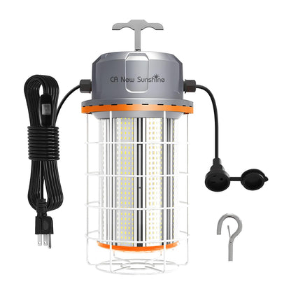 400W LED Temporary Work Light，56000Lumens 5000K Daylight White ON/Off Switch & Hook, IP65 Dust & Waterproof,Portable Hanging Construction Site Light for Jobsite, Warehouse, Workshop, Outdoor Projects