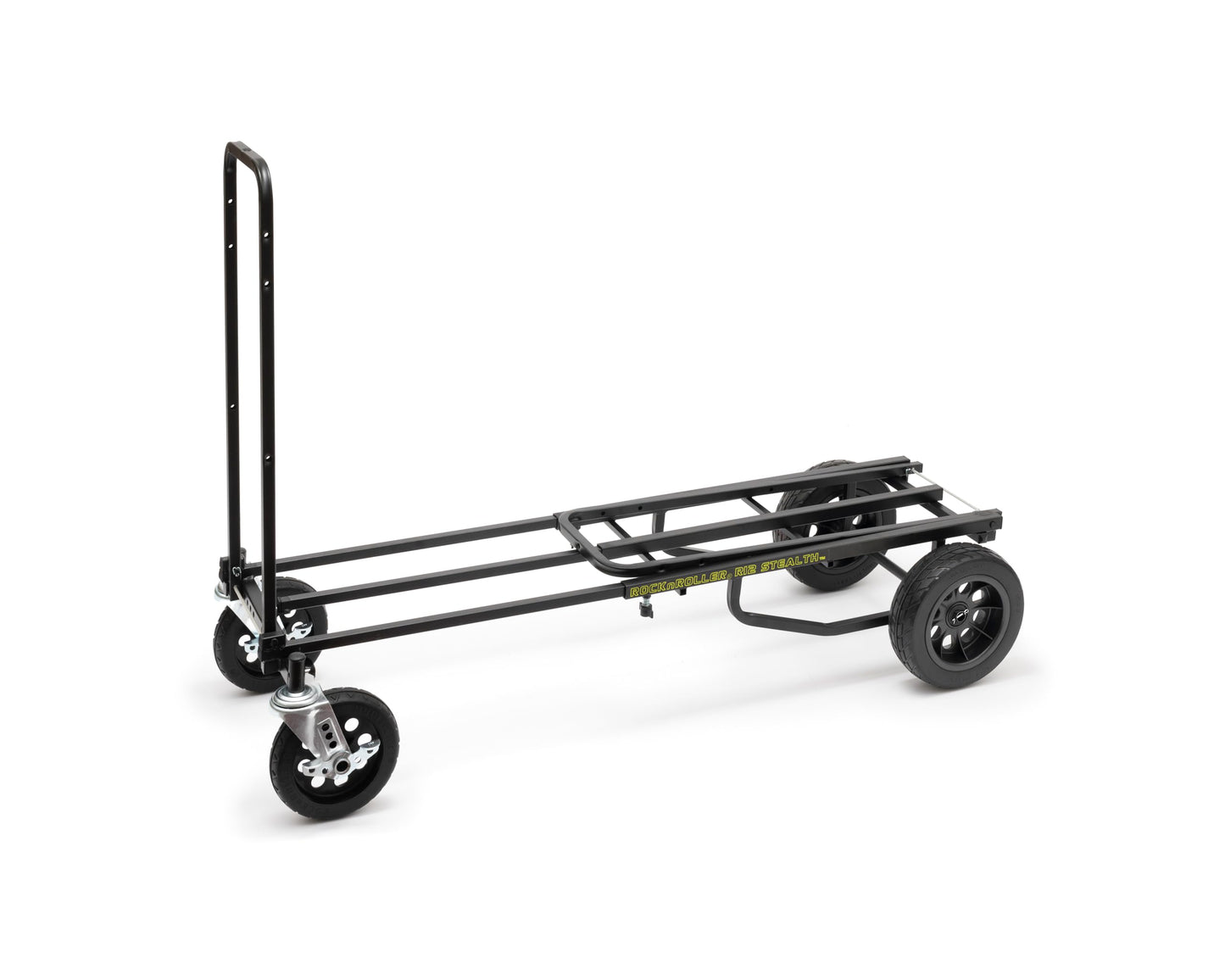 Rock-N-Roller R12STEALTH (All Terrain Stealth) 8-in-1 Folding Multi-Cart/Hand Truck/Dolly/Platform Cart/34" to 52" Telescoping Frame/500 lbs. Load Capacity, Black