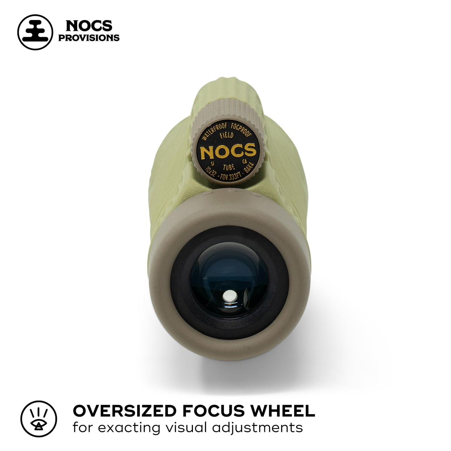 Nocs Provisions Field Tube 10x32 Waterproof Monocular, 10X Magnification Telescope, Bak4 Prism, Wide Field of View for Bird Watching, Backpacking & Wildlife Viewing - Ponderosa Green
