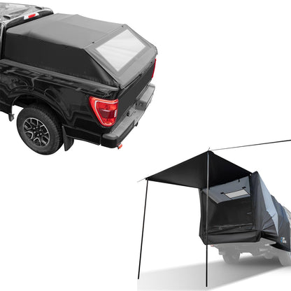 JOYTUTUS Full-Size Truck Tent with Awning and Truck Bed Soft Topper Camper Shell for F150 2015-2025 with 5.5ft Bed