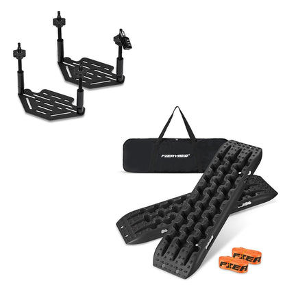 FieryRed Traction Boards Offroad, Recovery Boards with 2 Leashes and Carry Bag, Recovery Traction Board Mounting Kit