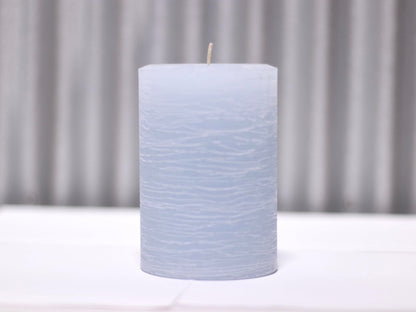 Modern Candle Design Large Unscented Rustic Nordic Pillar Candle Handmade in The USA (Ice Blue)