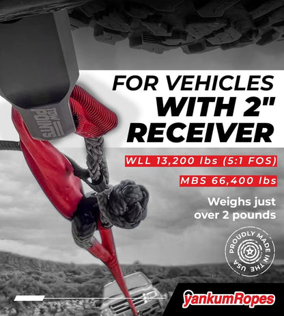 Yankum 2" Hitch Recovery Point – Heavy Duty Hitch Shackle Mount for Off-Road Recovery, Fits 3/4" & 7/8" Shackles, Tow Hitch for Jeep, Truck & SUV, Made in USA