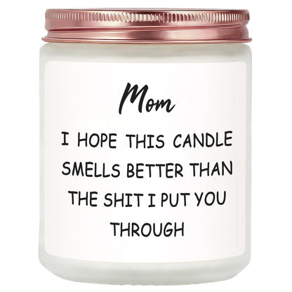 Fywelixc Mothers Day Gifts for Mom from Daughter Son, Birthday Christmas Thanksgiving Presents for Mom, Adoptive Mother Stepmother Mother in Law Gifts - Lavender Scented Soy Wax Candle