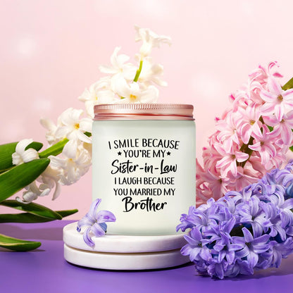 Maybeone Mothers Day Gifts for Sister in Law - Birthday Christmas Valentines Day Wedding Gifts for Sister in Law - Lavender Scented Candle