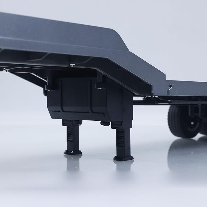 73.5Cm Plastic Semi Trailer Flatbed 1502 for 1/18 Remote Control Tractor Truck Huina 1501 Electronic Support Legs Tail Board fit with TH25071 770S Tractor for Ages 14+(Gray)