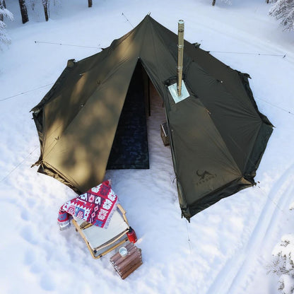 MC TOMOUNT 3.6lb Ultralight Hot Tent with Stove Jack, 4 Season 1-2 Person Tipi Backpacking Tent for Camping, 20D Ripstop Nylon, Windproof Waterproof Winter Teepee Tents for Hiking Survival Hunting