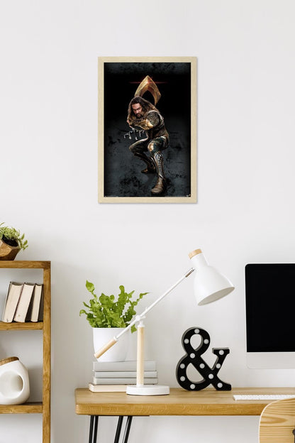Trends International DC Comics Movie Justice League - Aquaman Wall Poster, 22.4L x 14.7W, Blonde Framed Version