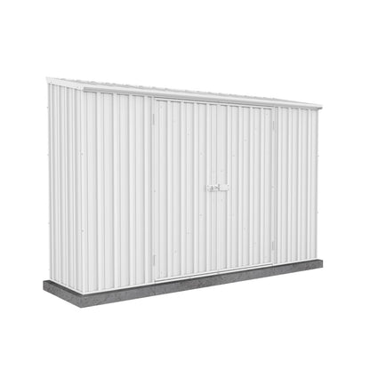 ABSCO Space Saver Metal Garden Shed 10 Ft. x 2.5 Ft. Surfmist