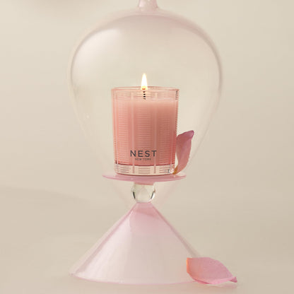 NEST New York Scented Votive Candle, Himalayan Salt & Rosewater - 2 oz - Up to 28-Hour Burn Time - Reusable Glass Vessel