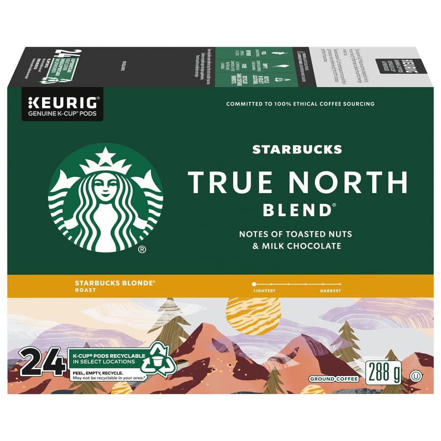 Starbucks True North Coffee K-Cup Portion Pack - Rich Flavor for Keurig Brewers | 24 Count
