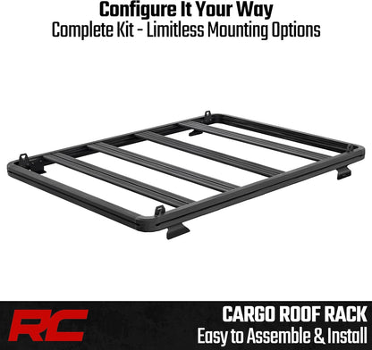 Rough Country Roof Rack System for Toyota 4Runner (2025-2026) - Aluminum Overland Cargo Carrier with T-Slot Mounting System, Adjustable Cross Bars