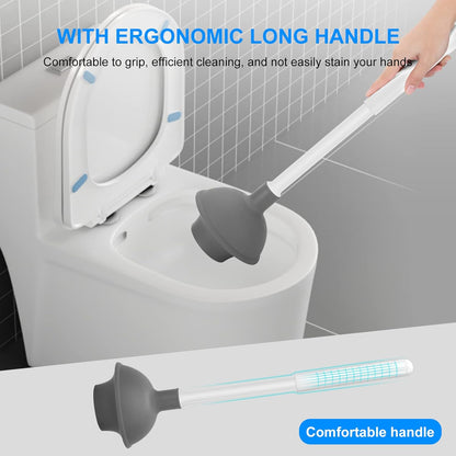 SetSail Toilet Brush and Plunger Set | Heavy-Duty Bathroom Cleaning Tools - 2 Pack, White