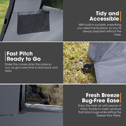 SanHima CapeTop Rooftop Tent Side Annex Room - 82.5 sq ft Spacious Shade Space Weatherproof with Carry Bag