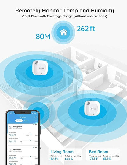 Govee Bluetooth Hygrometer Thermometer - Wireless Mini Humidity Sensor with Alerts & Data Export