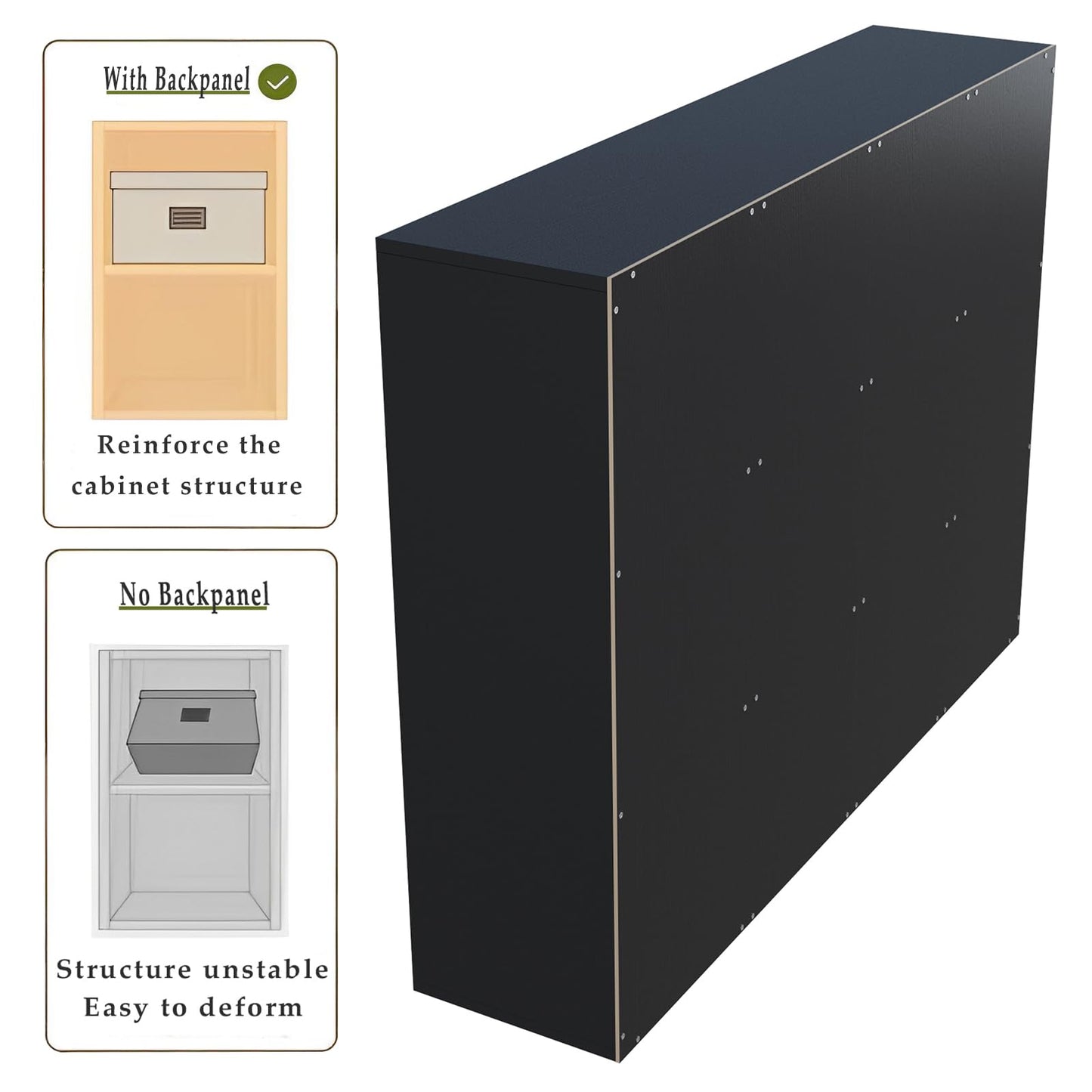 OSCHF 12-Cube Storage Shelf Bookcase - Wooden 3-Tier Floor Standing Open Bookshelf for Home and Office, Display Cabinet, Black