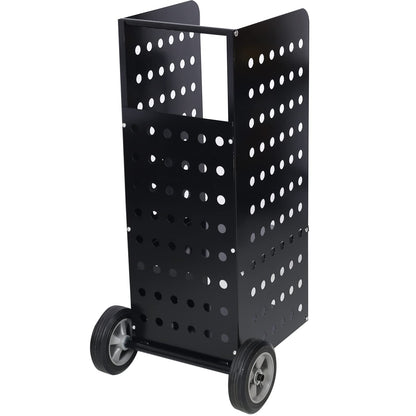 Metal Firewood Cart with Rolling Whee,l Heavy Duty 200lbs Load Capacity Outdoor Rolling Cart Dolly Storage Holder, Rolling Wood Hauler for Firewood Indoor Outdoor Wood Rack Storage Mover Black